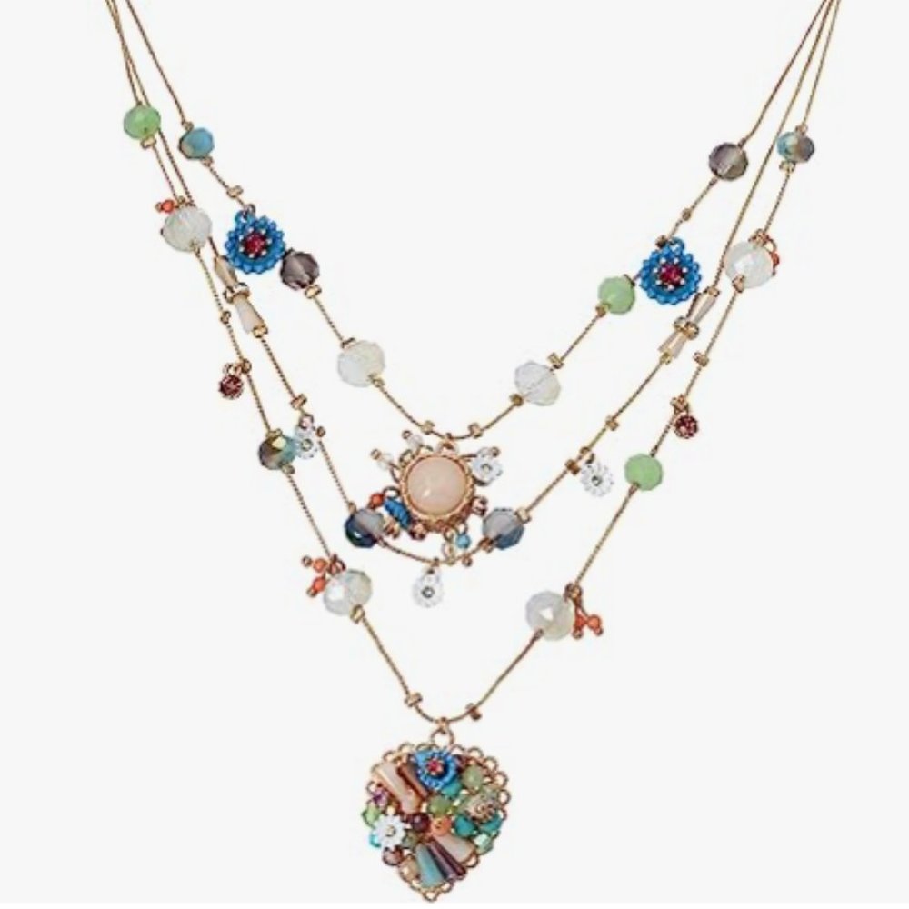Betsey Johnson Woven Heart Layered Necklace